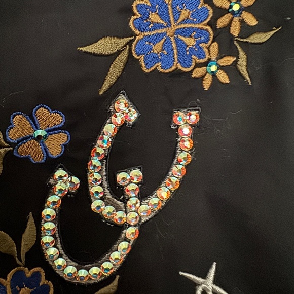 Cattlelac Ranch Black Western Shirt floral embroidery, rhinestones Size XL - Picture 4 of 6